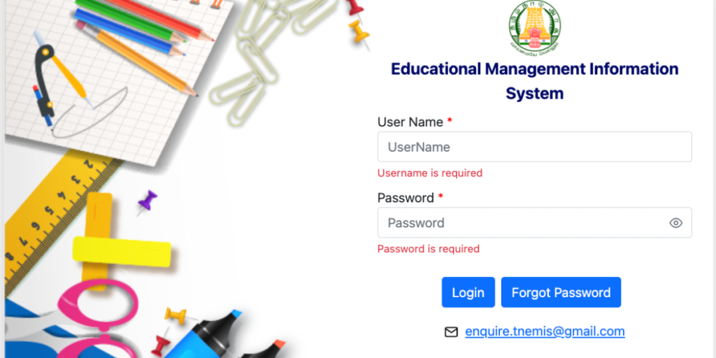 Log in to tnemis. tnschools. gov. in